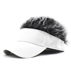 Novelty Baseball Cap Fake Hair Visor - Puritific