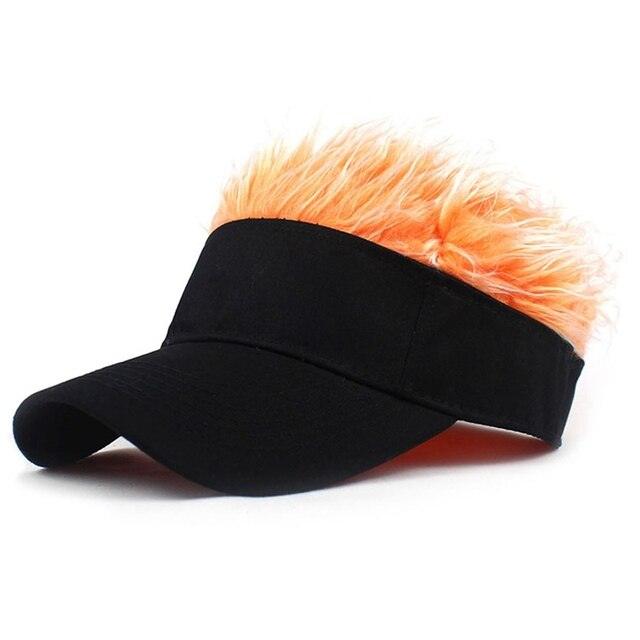 Novelty Baseball Cap Fake Hair Visor - Puritific