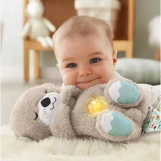 Fisher-Price Sound Machine Soothe 'n Snuggle Otter Portable Plush Baby Toy with Sensory Details Music Lights & Rhythmic Breathing Motion - Puritific