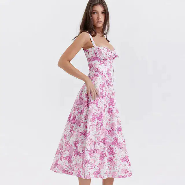 Summer Floral A-line Dress - Puritific