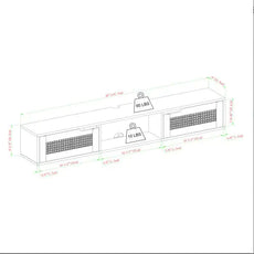 Modern Rattan-Door Floating TV Stand For TVs Up To 65 Inches