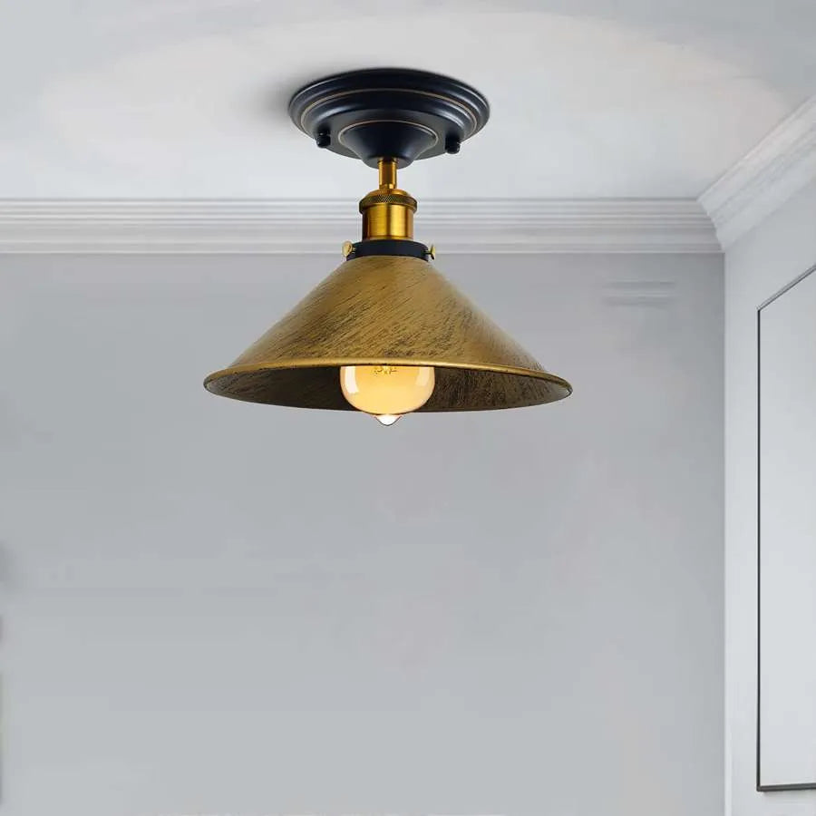 Semi flush mount cone shade Ceiling Light ~ 5176-3