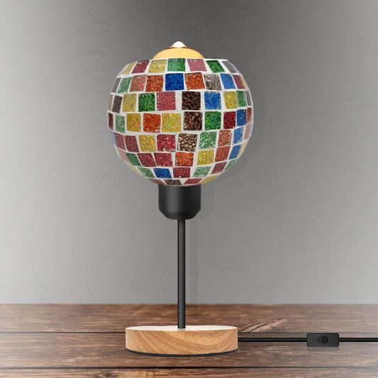 Vintage Glass Globe Mosaic Lighting Table Lamp Ellipse shape colorful Table Lamp~5021-0