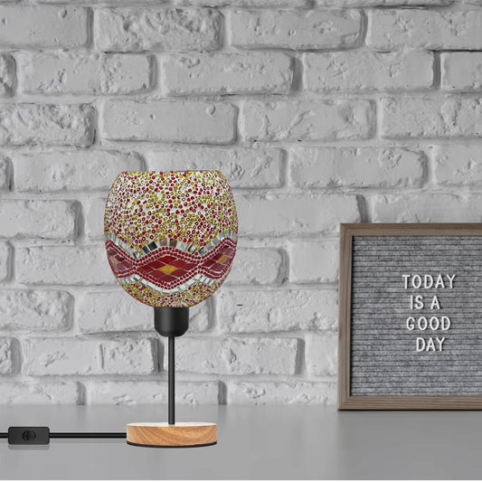 Vintage Glass Globe Mosaic Lighting Table Lamp Ellipse shape colorful Table Lamp~5024-0