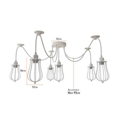 6 Way Spider Light E27 Pendant Light Adjustable Cable With Swag Hook~5083-4