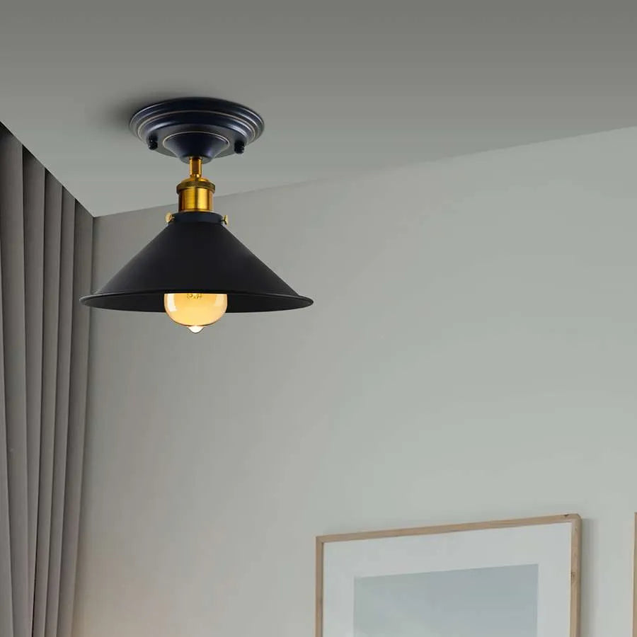 Semi flush mount cone shade Ceiling Light ~ 5176-2