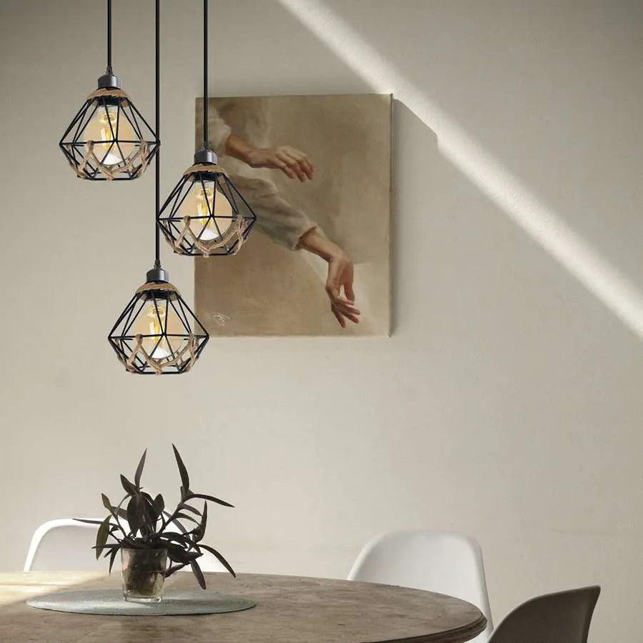 3 light Cluster Pendant Industrial Hanging Light For Cafe Bar Restaurant ~ 5131-2