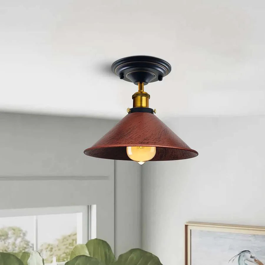 Semi flush mount cone shade Ceiling Light ~ 5176-0