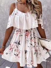 Off Shoulder Floral Mini Dress - Puritific