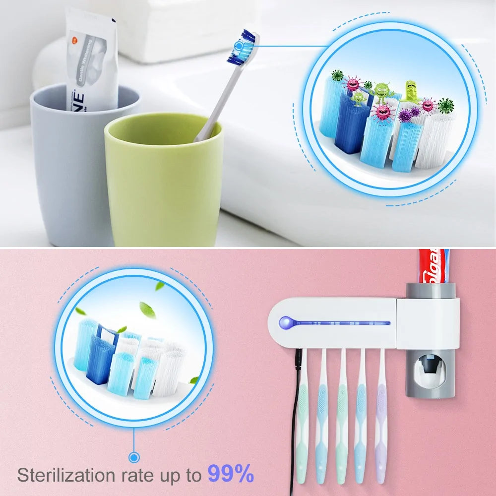 UV Light Toothbrush Holder And Toothpaste Dispenser - Puritific