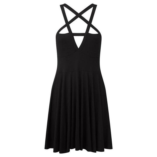 Pentagram Strap Gothic Dress - Puritific