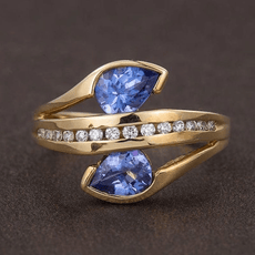 Personality Trendy Gold Filling Blue Stone Ring - Puritific