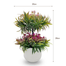 Artificial Small Potted Flower Plants Indoor Decor 2 Pack ~5381-3