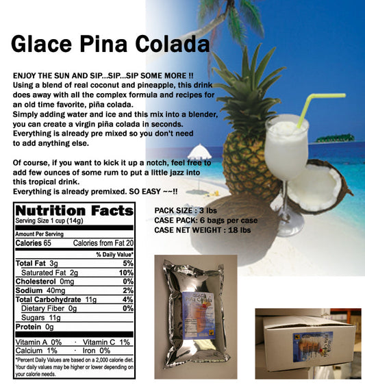 Pina Colada 4 in 1 Mix for Bubble Tea, Smoothies, Lattes and Frappes, 3 lbs. Bag (Case 6 x 3 lbs. Bags) - Made in the USA-1