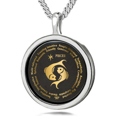 Pisces Necklaces for Lovers of the Zodiac 24k Gold Inscribed - Puritific