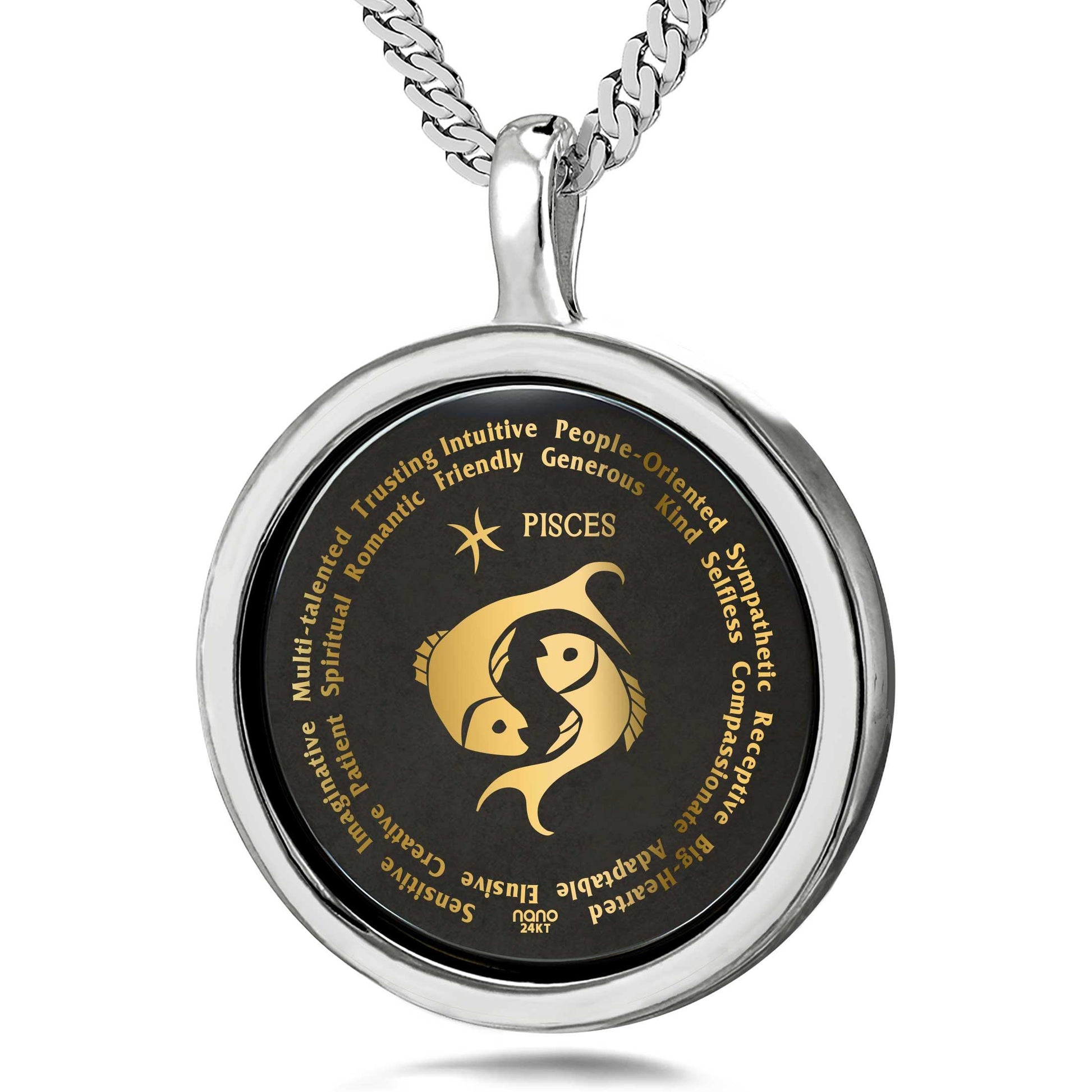 Pisces Necklaces for Lovers of the Zodiac 24k Gold Inscribed - Puritific