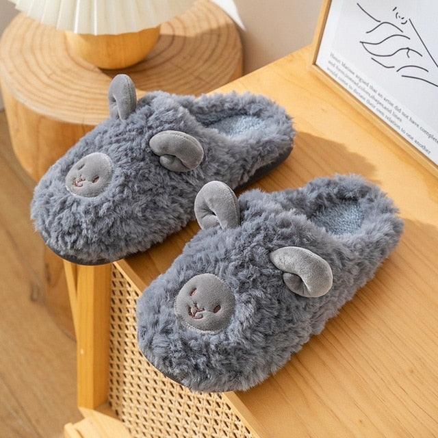 Plush Bedroom Cotton Fluffy Slippers - Puritific