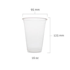 PP Clear Cups 95mm 500cc (16 oz) 2000 cups. Perfect for cup sealing machine and/or dome and flat lids.-2