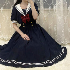 Preppy Chic Sailor Collar Dress - Puritific