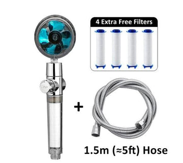 Blue Showerhead + 4 Filters + Hose