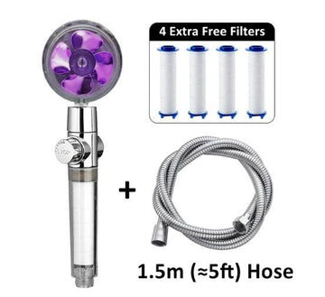 Purple Showerhead + 4 Filters + Hose