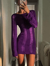 Puloru Sexy Knitted Cutout Short Dress - Puritific