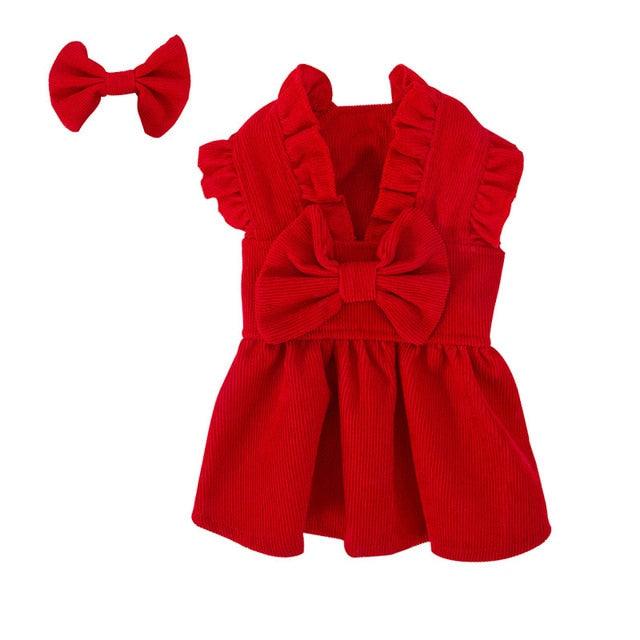 Puppy Bow Knot Dress Set - Puritific