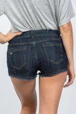 Denim Raw Hem Distressed Shorts / 2-1-3