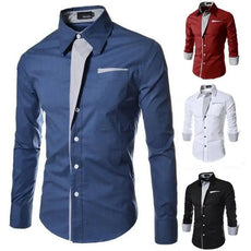 Full Sleeve Stripe Slim Fit Design Dress Shirts 14 Colors Size M-4XL - Puritific