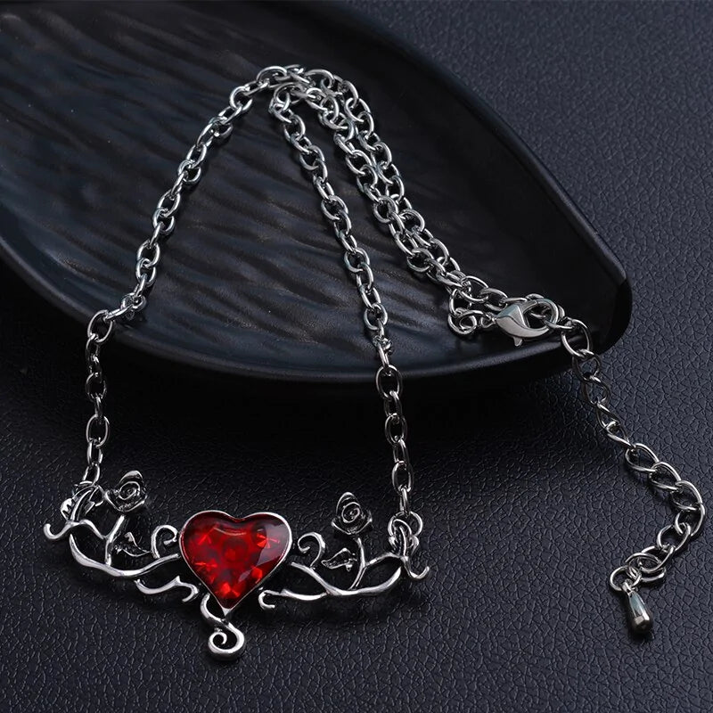 Red Heart Mystery Chain Necklace - Puritific