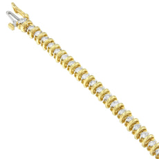 14K Yellow Gold Round-Cut Diamond Link Bracelet (3.00 cttw, H-I Color, I1-I2 Clarity) - Puritific