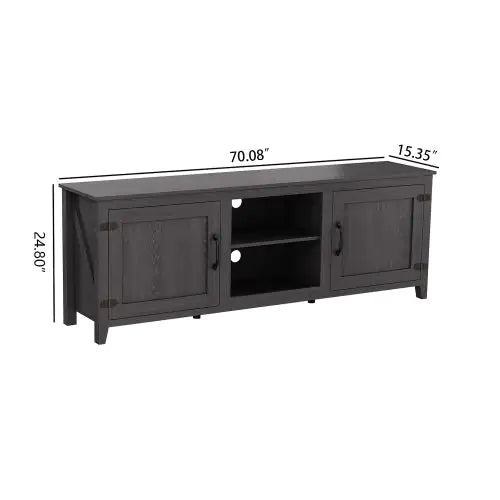 TV Stand Storage Media Console Entertainment Center,Tradition Black,with Doors