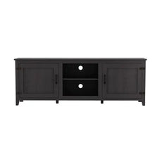 TV Stand Storage Media Console Entertainment Center,Tradition Black,with Doors