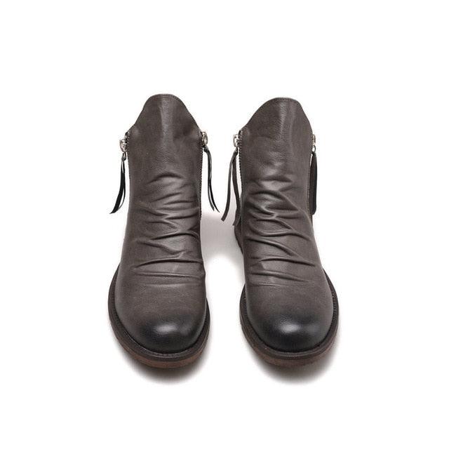 Retro Ankle Non-Slip Leather Boots Men - Puritific