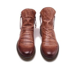 Retro Ankle Non-Slip Leather Boots Men - Puritific