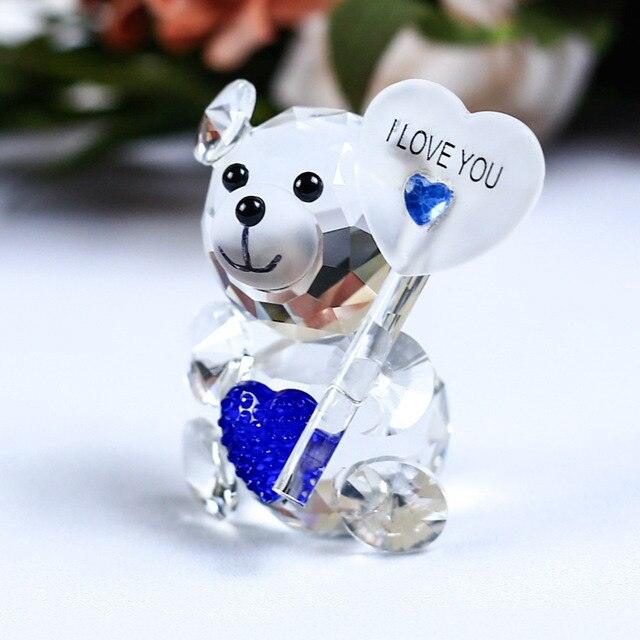 Romantic Bear Crystal Figurine - Puritific