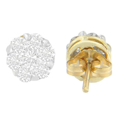 14K Yellow Gold Round-cut Diamond Earrings (1 cttw, I-J Color, SI1-SI2 Clarity) - Puritific