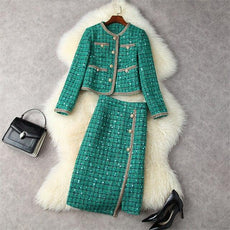 Runway Winter Tweed Dress Set - Puritific