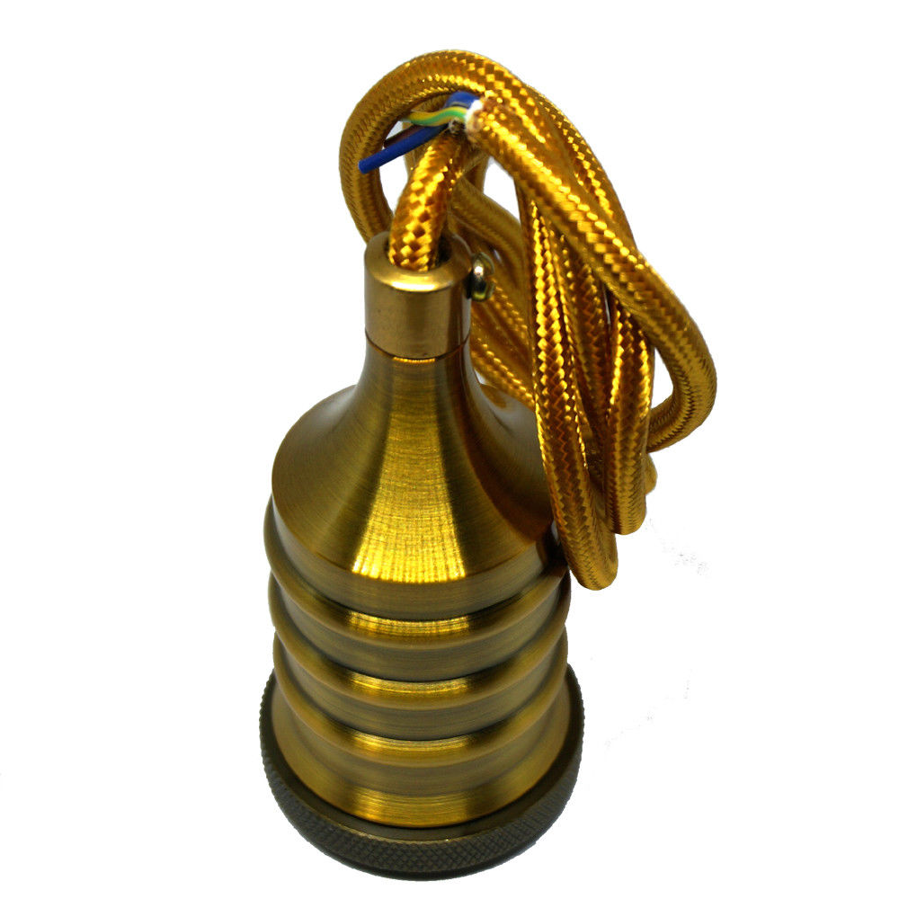 Yellow Brass E27 Bulb Holder Industrial Pendant Light~3145-1