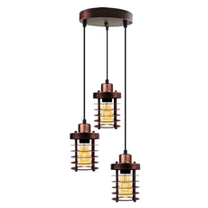 Cluster 3 light Ceiling Metal Cage Pendant Light. ~5313-5