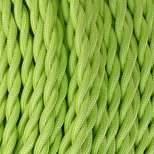 5M 2 Core Twisted Electric Cable Light Green Color Fabric Flex 0.75mm~4533-0