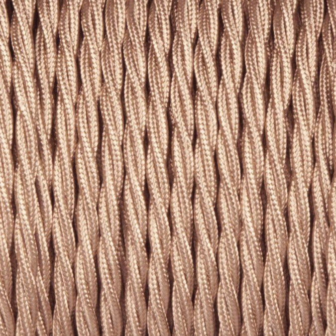 10m 2 Core Twisted Electric Cable Rose Gold Color Fabric 0.75mm~4776-0