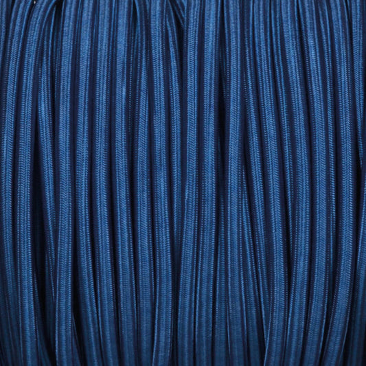 5m 0.75mm 2 Core Round Vintage Braided Dark Blue Fabric Covered Light Flex~4683-0