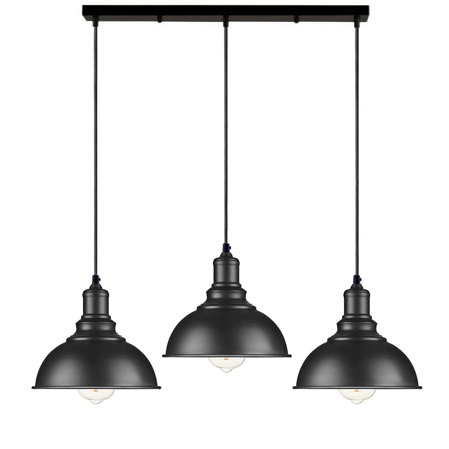 3 light Black Industrial Hanging Ceiling Pendant Lights~5264-4