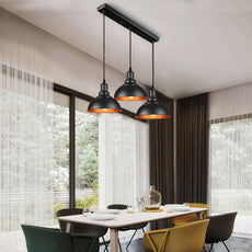 3 light Black Industrial Hanging Ceiling Pendant Lights~5264-1