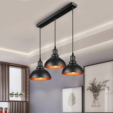 3 light Black Industrial Hanging Ceiling Pendant Lights~5264-0