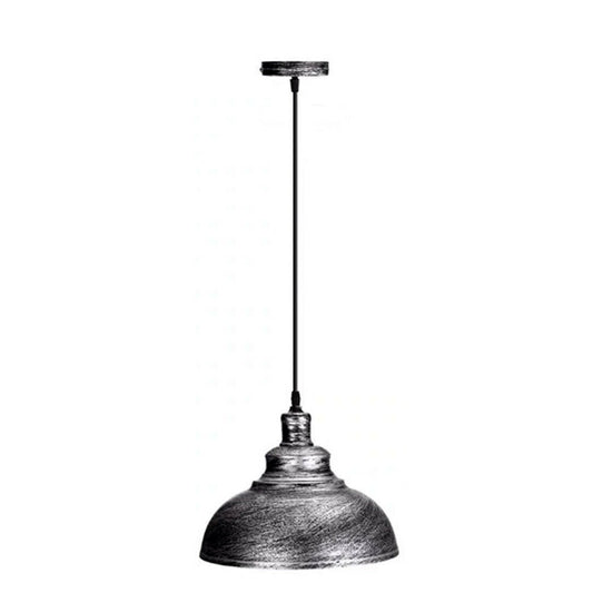 Brushed Silver Ceiling Pendant Retro Lamp Industrial Loft Chandelier~3158-1