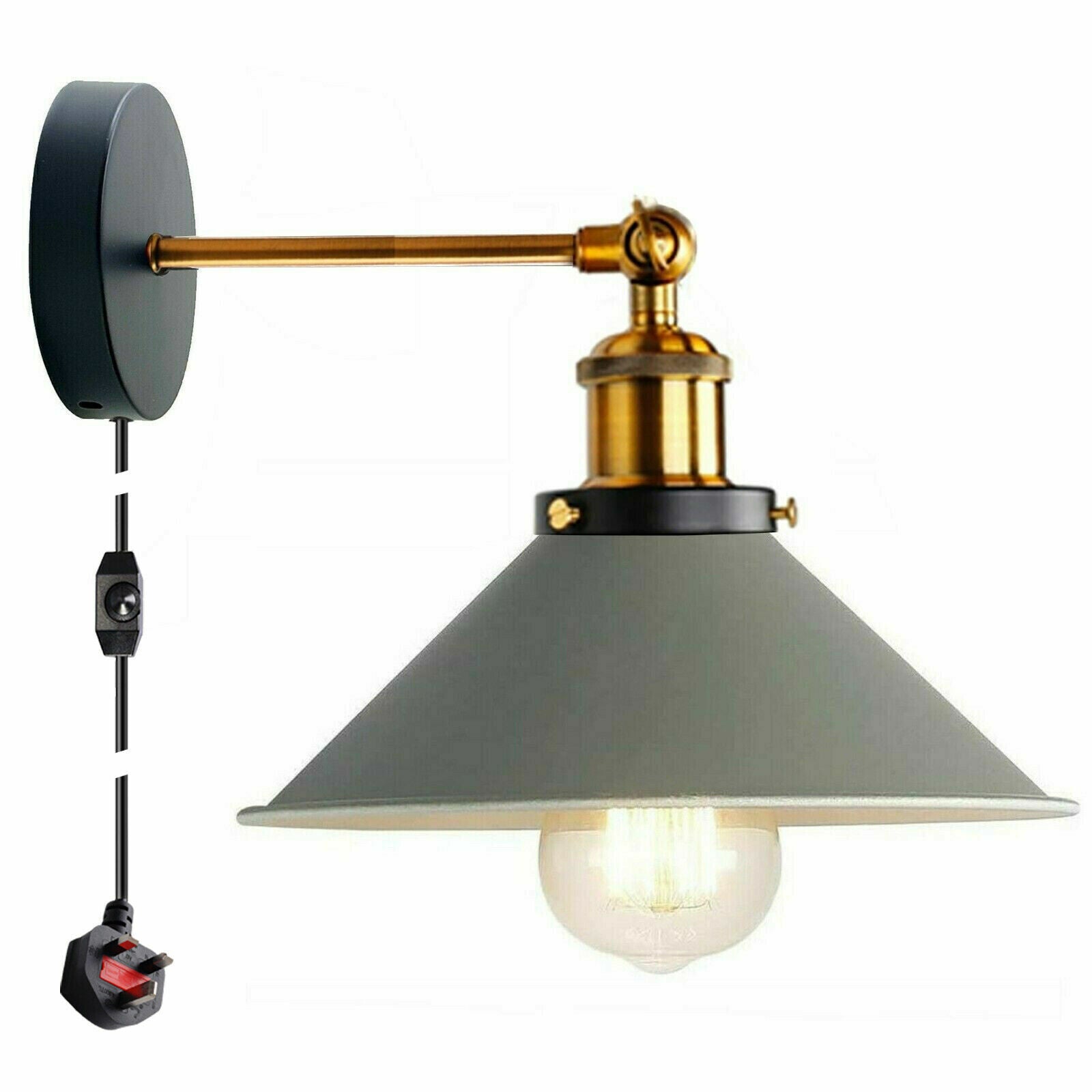 Vintage Metal Retro Modern Plug In Wall Sconce Light Fitting ~ 5368-5