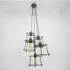 Vintage Industrial Retro Ceiling Light Cage Loft Chandelier Pendant Light Lamp~2143-4