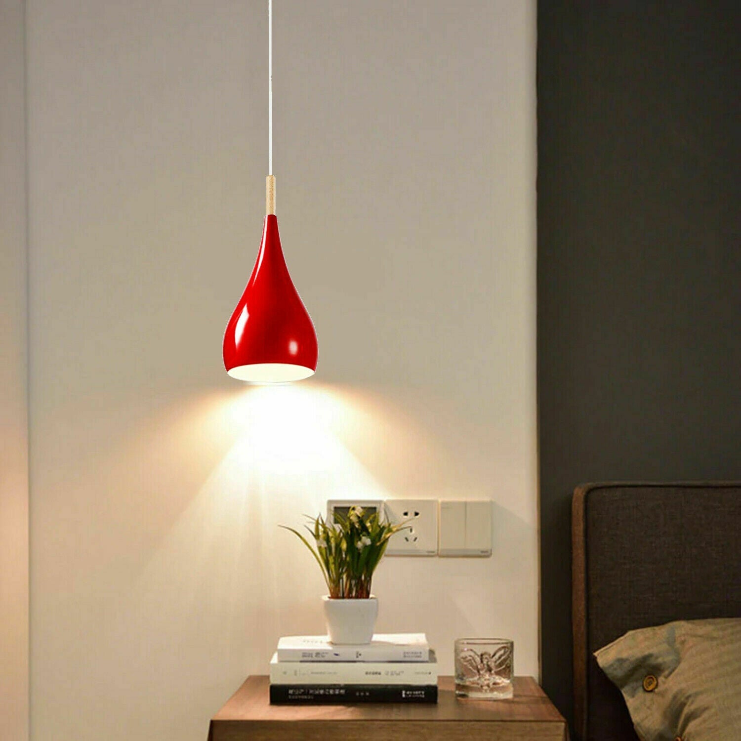 Red colour Retro Style Metal Ceiling Hanging Pendant Light Shade Modern Design~1649-3